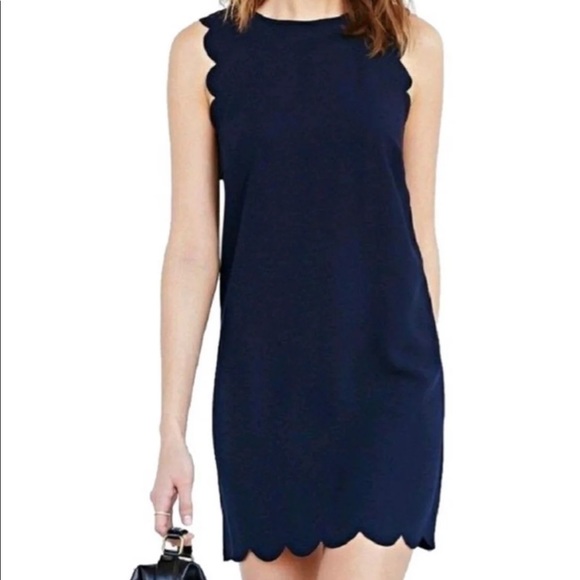 J. Crew Dresses & Skirts - J.crew navy blue scallop shift dress